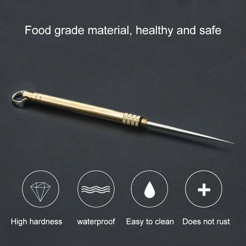 HULIANFU Titanium Outdoor Edc Portable Multi-Purpose Toothpick Bottle Fruit Fork Camping Tool Toothpick Tube Is More Durable Than Floss - Deanwangkt