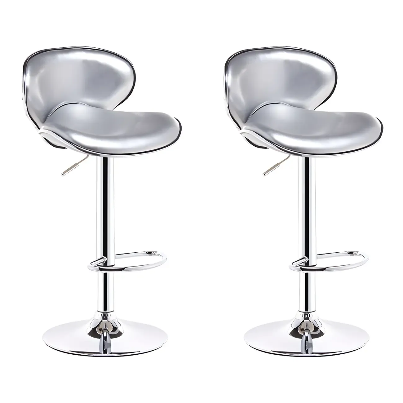 360° Swivel Faux Leather Bar Stools Adjustable Height Bucket Seat
