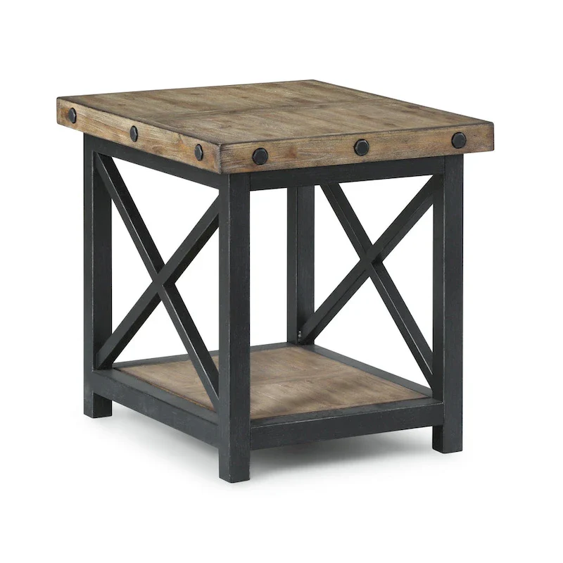 Homestyles Carpenter Brown Wood End Table - 21 x 23 x 25