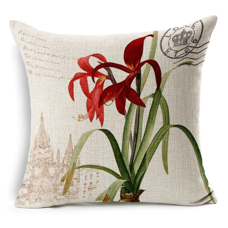 HULIANFU Retro Colorful Flowers Pillows Floral Cushion Pillowcase for Home Decorative Decoration Sofa Cushions Customized - Deanwangkt