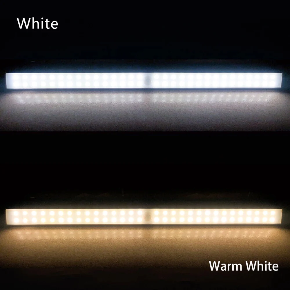 HULIANFU Rechargeable LED Under Cabinet Lighting Closet Light Motion Sensor Kitchen Night Wardrobe With Magnetic Strip For Stairs Bedroom - Deanwangkt