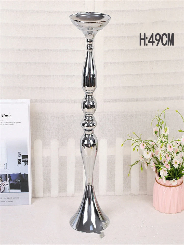 HULIANFU Metal Candle Holders Flowers Vase Candlestick Centerpieces Road Lead Candelabra Centerpieces Wedding porps Christmas decoration - Deanwangkt
