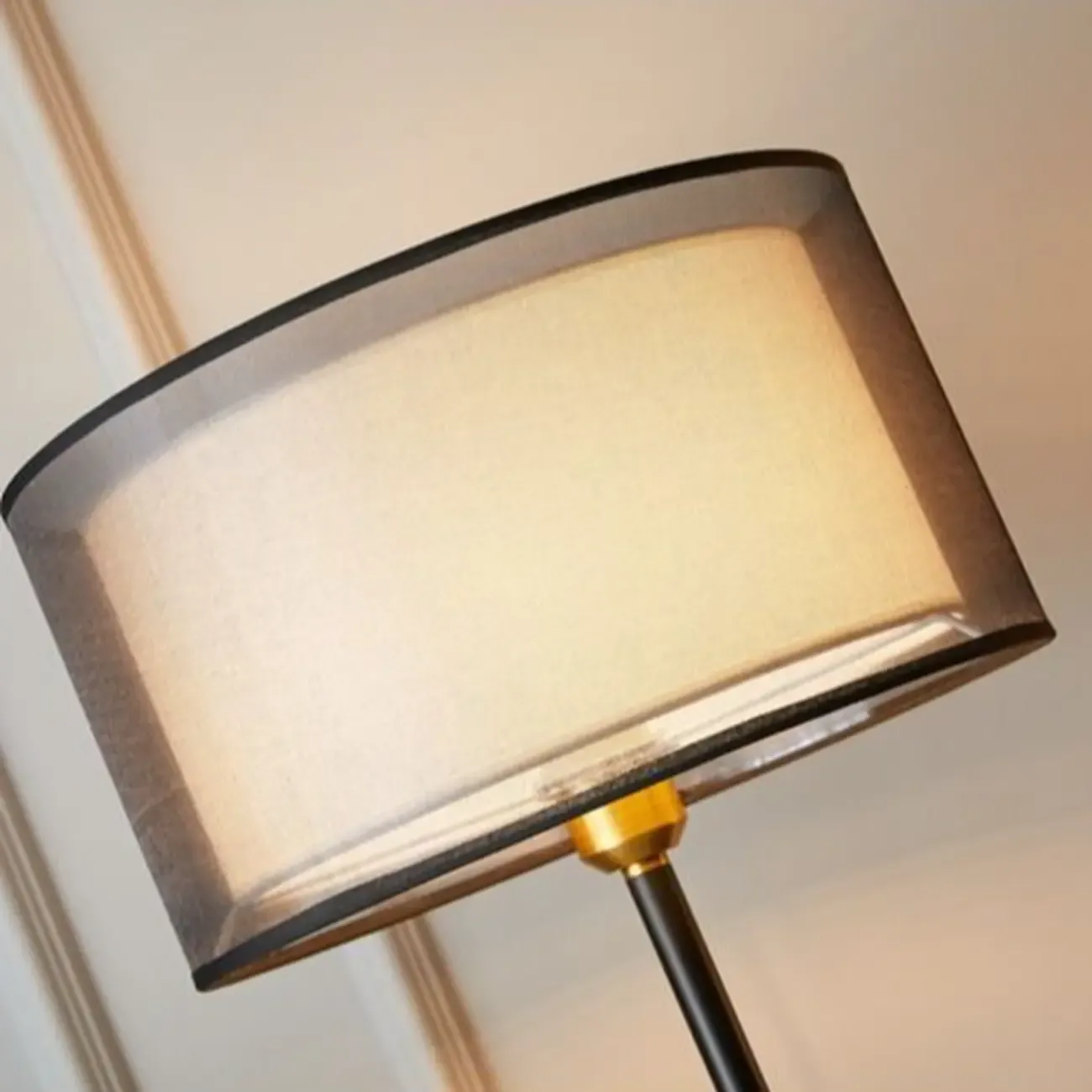 Modern Metal LED Table Lamp with Fabric Shade