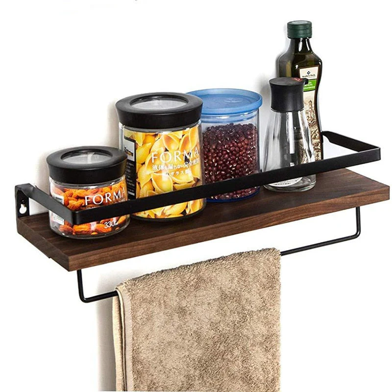 HULIANFU Wall Shelf Wood Floating Rack Wall Decoration Multifunction Storage Holder Shelf Rack Decorative For Kitchen/ Bedroom Frame - Deanwangkt