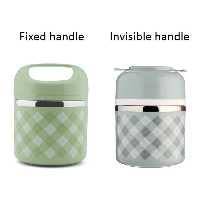 HULIANFU Portable Stainless Steel Thermal Lunch Box for Food Office Lunchbox Bento Boxs Thermos Lunch Box Food Container with Lunch Bag - Deanwangkt
