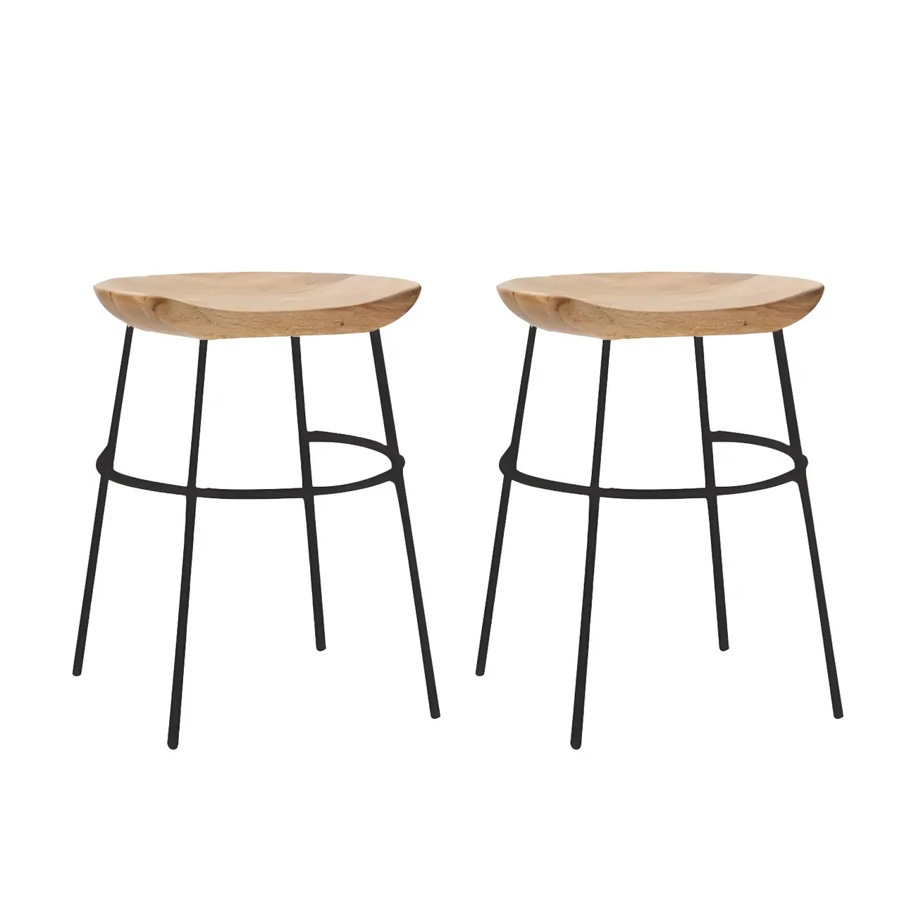 Modern Solid Wood Counter Height Bar Stools
