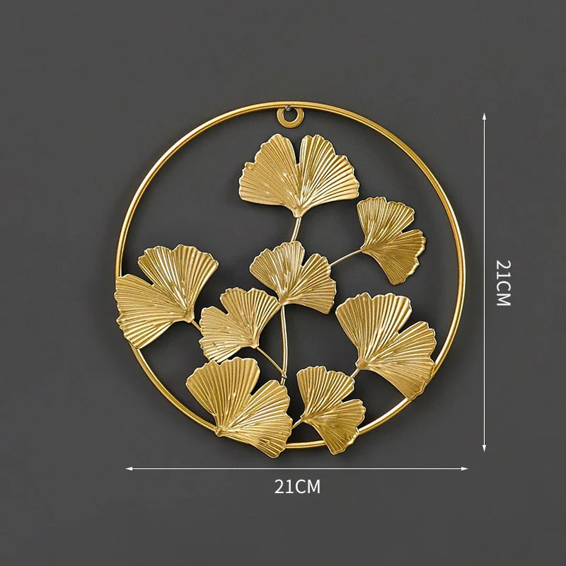 HULIANFU 2026  Nordic Metal Leaf Plant Wall Decor Wrought Iron Wall Hanging Non-perforated Wall Mural Living Room Bedroom Home Decoration Hot - Deanwangkt