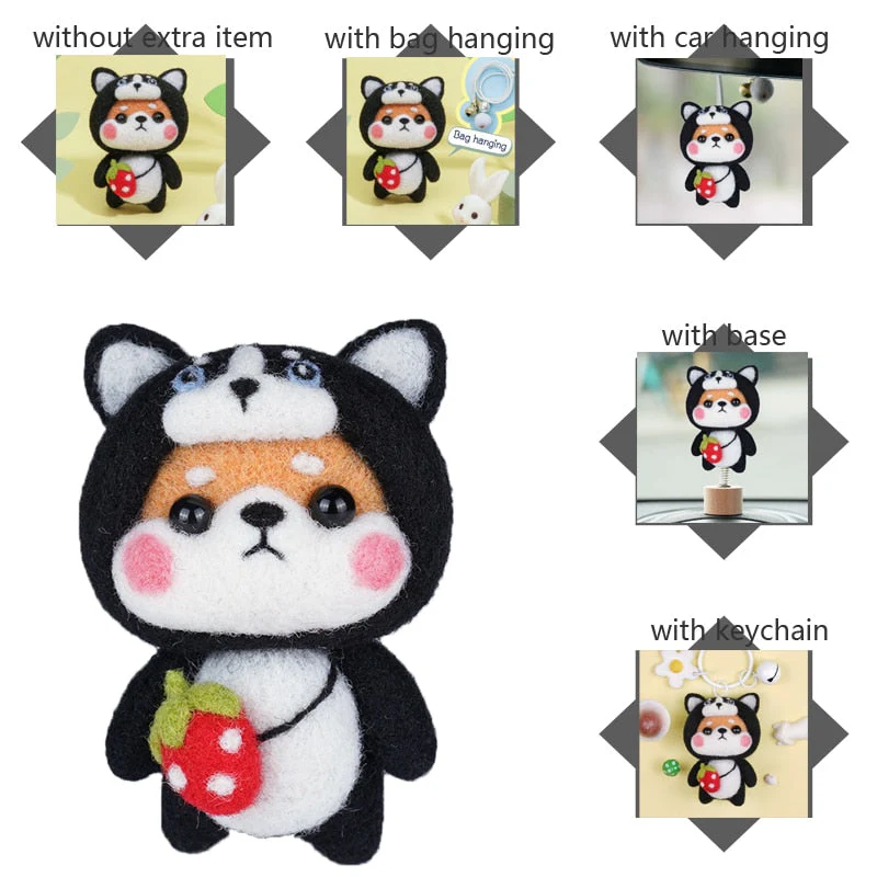 HULIANFU LMDZ Fashion Lovely Wool Felting Fabric Materials Handcraft Needle Felting Kit Doll Twelve zodiac for Needle Material Bag Pack - Deanwangkt