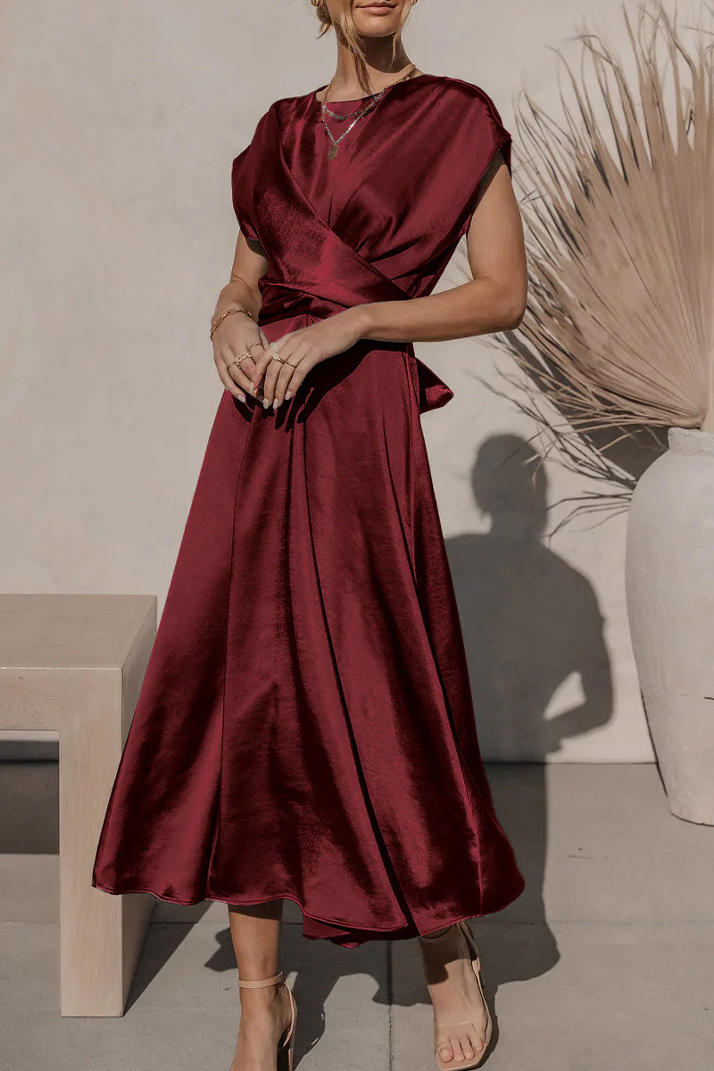 hulianfu Celebrities Elegant Solid Bandage U Neck Dresses(6 Colors) - Deanwangkt
