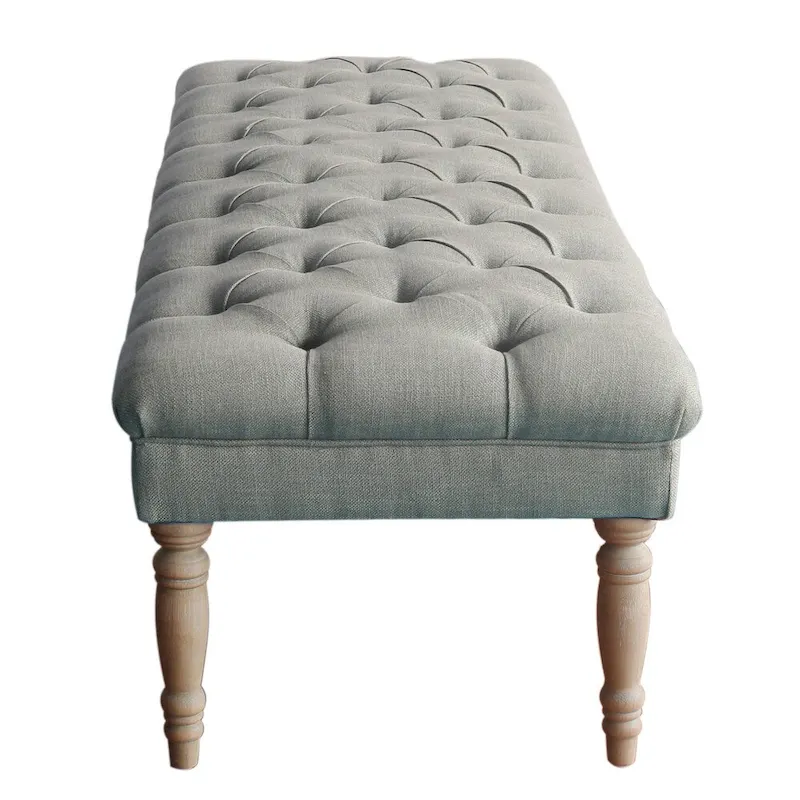 Blasted Rock Grey Tufted Bench