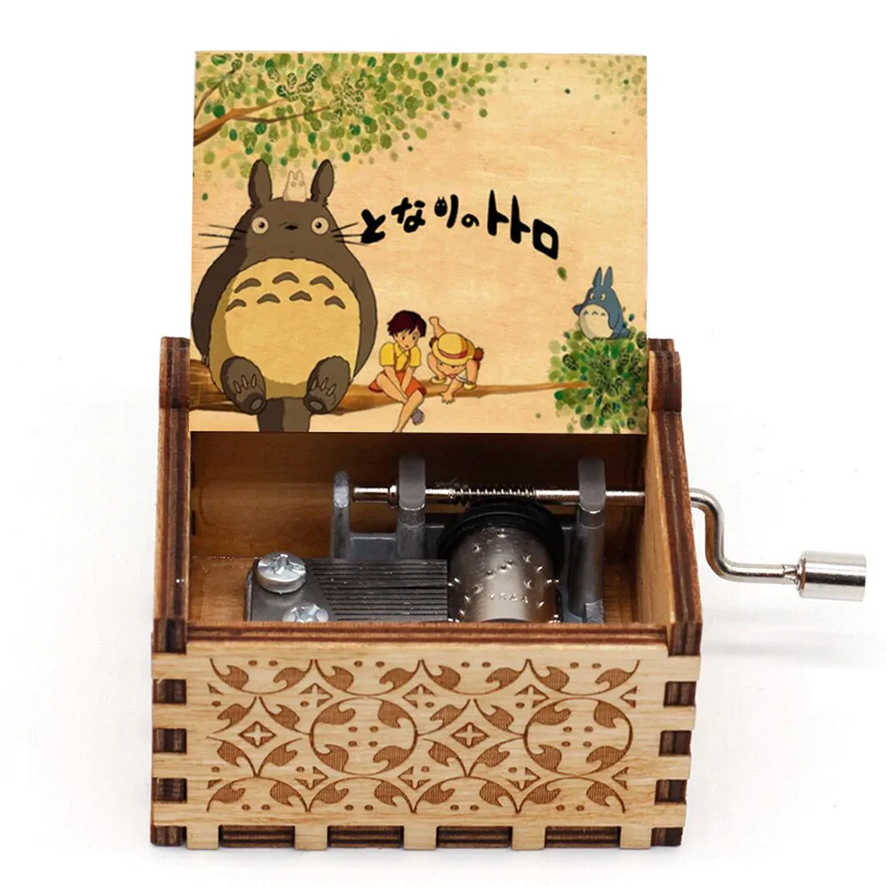 HULIANFU New Attack On Titan Queen Music Box Antique Carved Wooden Hand Cranks Power Game Crossing Rainbow Christmas Birthday Gifts - Deanwangkt