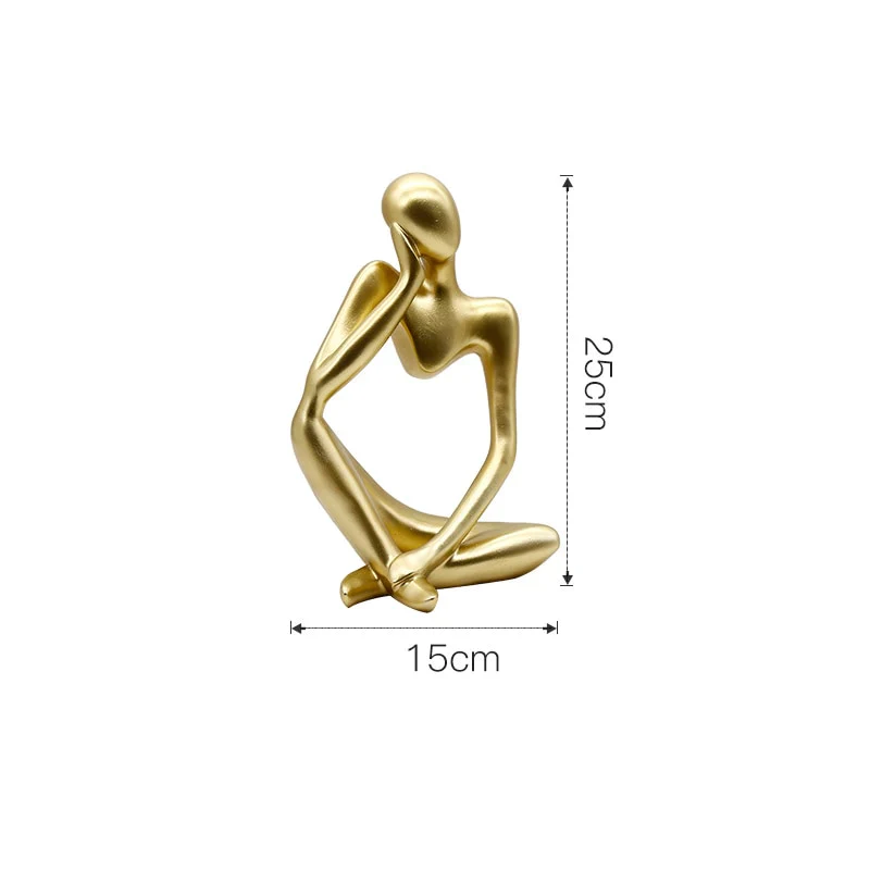 HULIANFU Modern European Style Resin Abstract Thinker Statue For Decoration Simple Sculpture Figurine Hotel Office Home Decor New - Deanwangkt