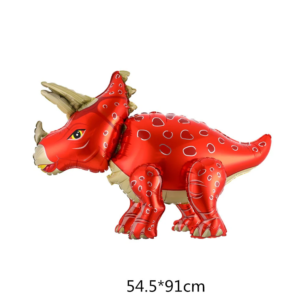 HULIANFU Large 4D Walking Dinosaur Foil Balloons Jungle Animal Boys Birthday Party Decors Jurassic  Standind Dragon Kids Toys Air Globos - Deanwangkt