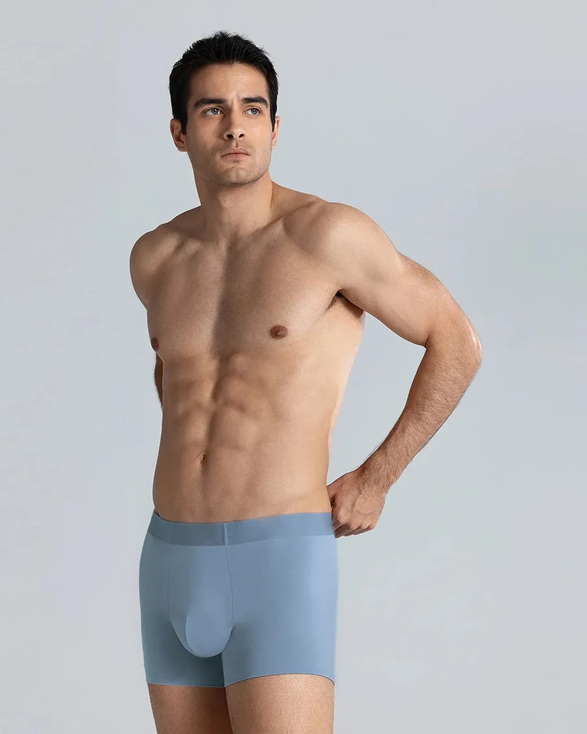 50S Modal High-Stretch Bare-Feel Seamless Boxer Briefs, Seaweed Fiber Gusset Men's 3-Pack Underwear