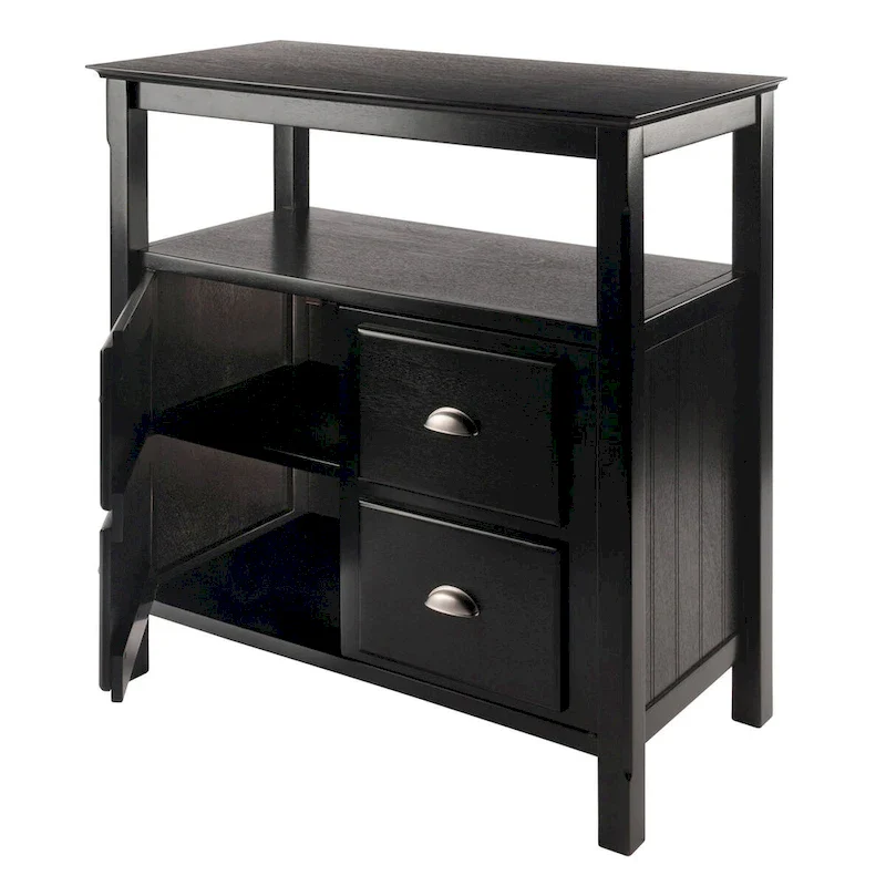 Buffet Cabinet, Black - 36 x 18.03 x 35.98 inches - 36 x 18.03 x 35.98 inches