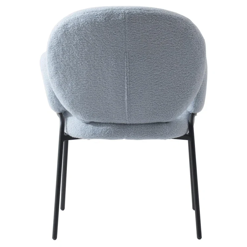 Celestial Boucle Upholstered Iron Dining Chairs Set of 2 by LeisureMod