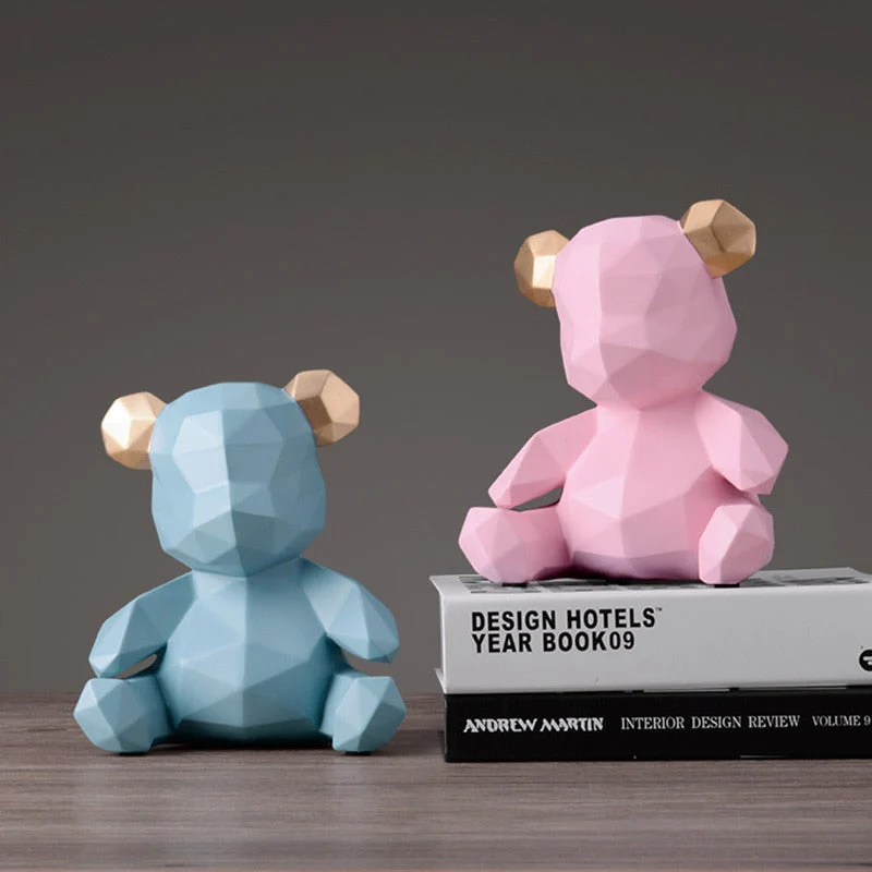 HULIANFU Piggy Bank Teddy Bear Figurines Money Box Gift Wedding Storage Box Money For Children Coins Holders Box Kids Toy Coin Bank - Deanwangkt