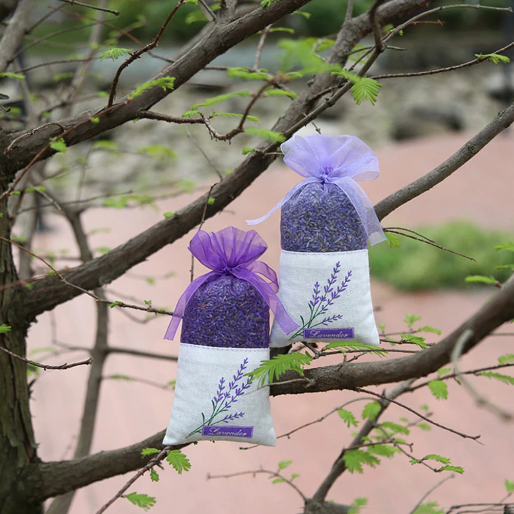 HULIANFU Lavende Sachet Bags Portable Flowers Printing Beautiful Fragrance Lavender Sachet Bag for Seeds Dry Flowers Sachet Bags A30 - Deanwangkt