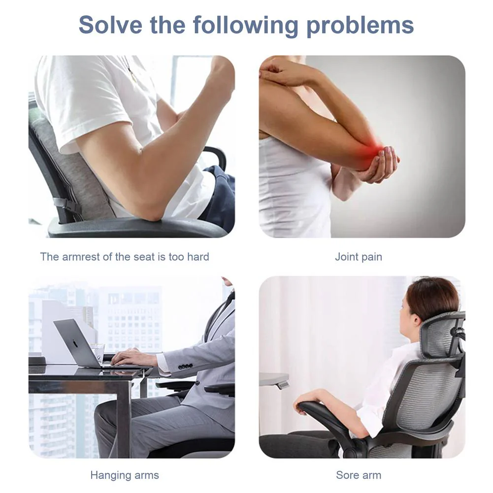 HULIANFU Memory Foam Armrest Pad Elbow Pillow For Computer Desk Chair Cushion Pad For Office Chair Forearm Pressure Relief Arm Rest Cover - Deanwangkt