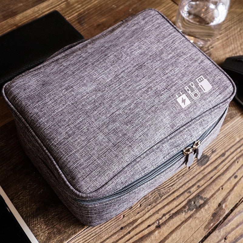 HULIANFU Portable Cable Digital Storage Bags Organizer USB Gadgets Wires Charger Power Battery Zipper Cosmetic Bag Case Accessories Item - Deanwangkt