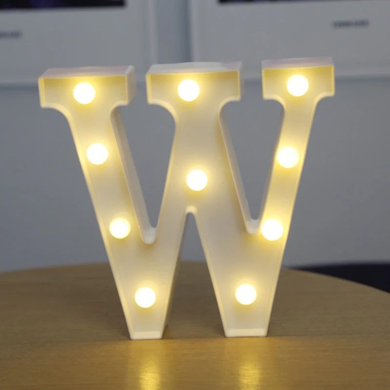 HULIANFU Luxury Alphabet Letter LED Lights Luminous Number Lamp  Battery Night Light for Home Wedding Birthday Christmas Party Decoration - Deanwangkt