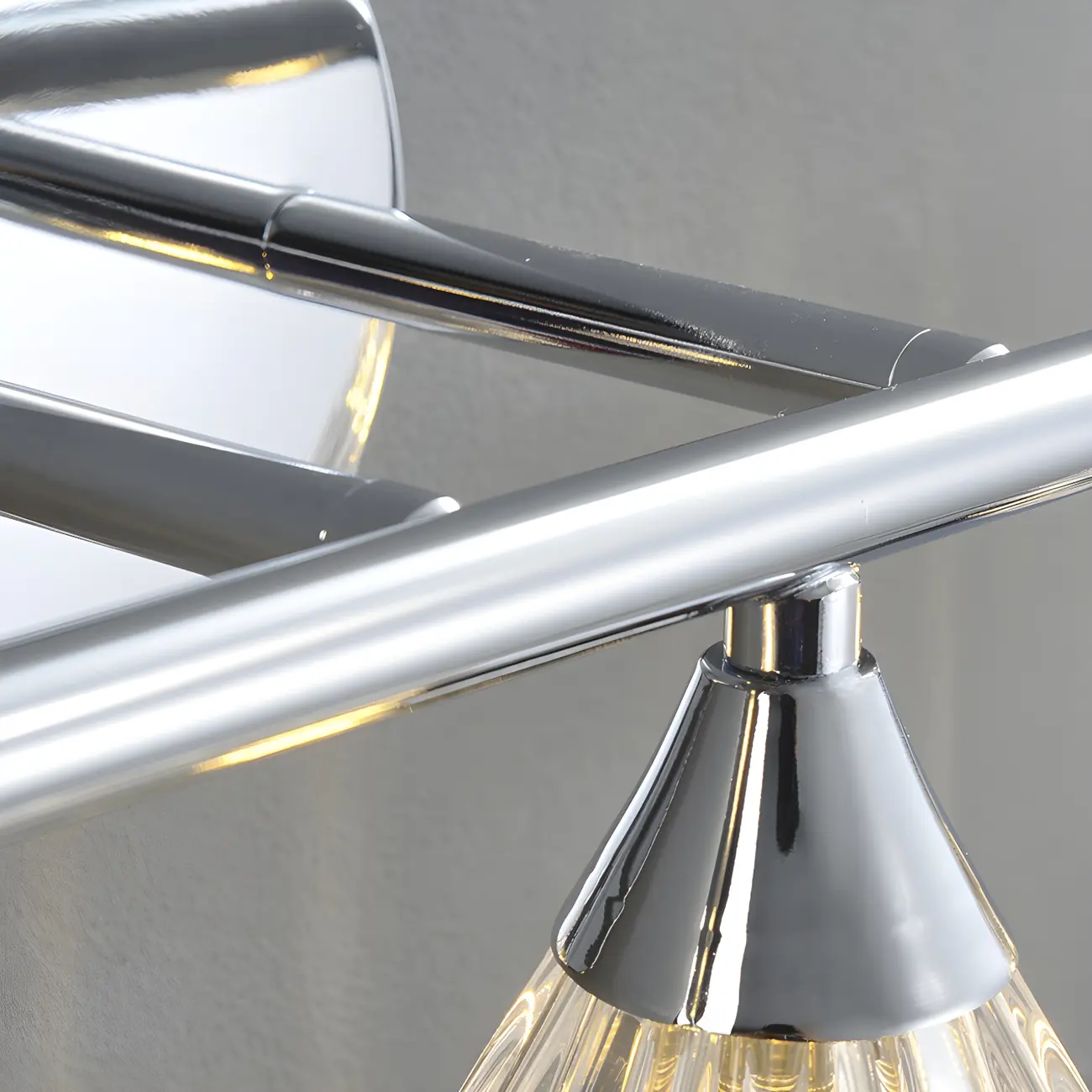 Modern Bell Glass Silver Bathroom Vanity Light