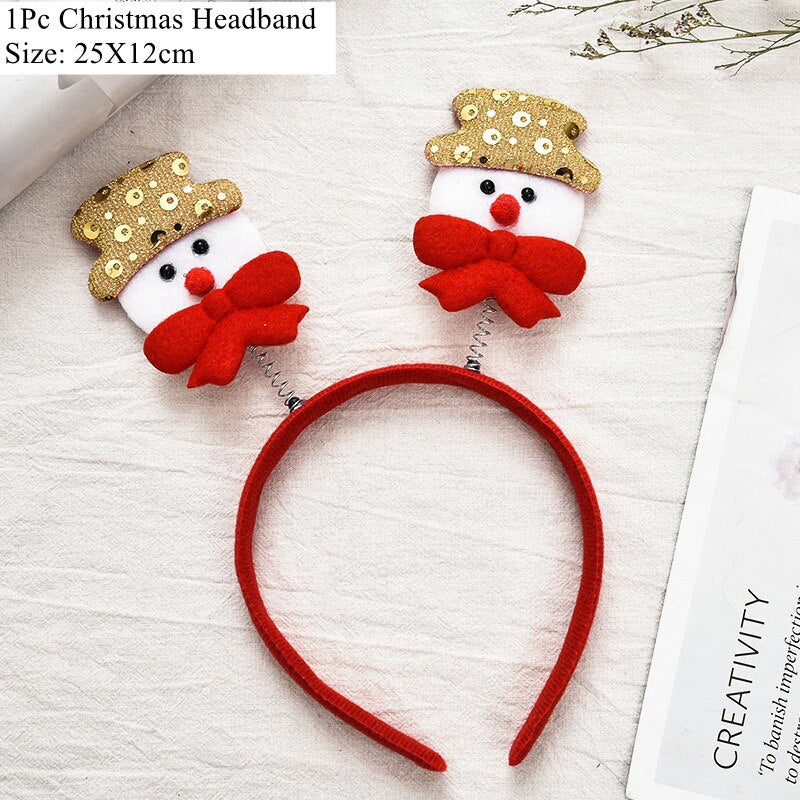 HULIANFU 2026  LuanQI Christmas Headbands for Children Adult Hair Band Red Christmas Santa Claus Snowman Antlers Headband Xmas Decoration Gifts - Deanwangkt
