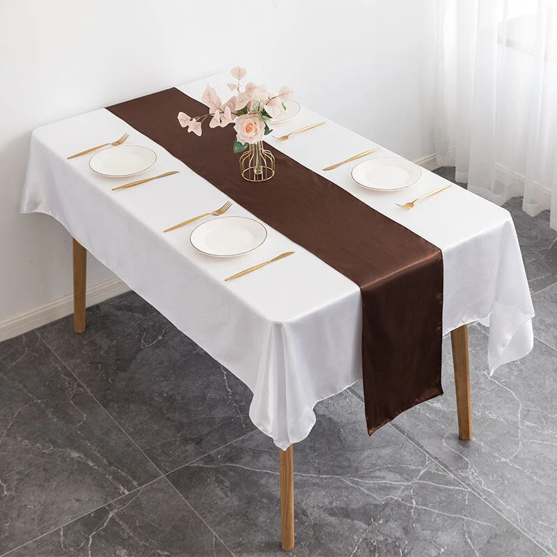 HULIANFU Table Runner Satin Shiny Colour Wedding Decoration Hotel Birthday Party Show Banquet Table Runner - Deanwangkt