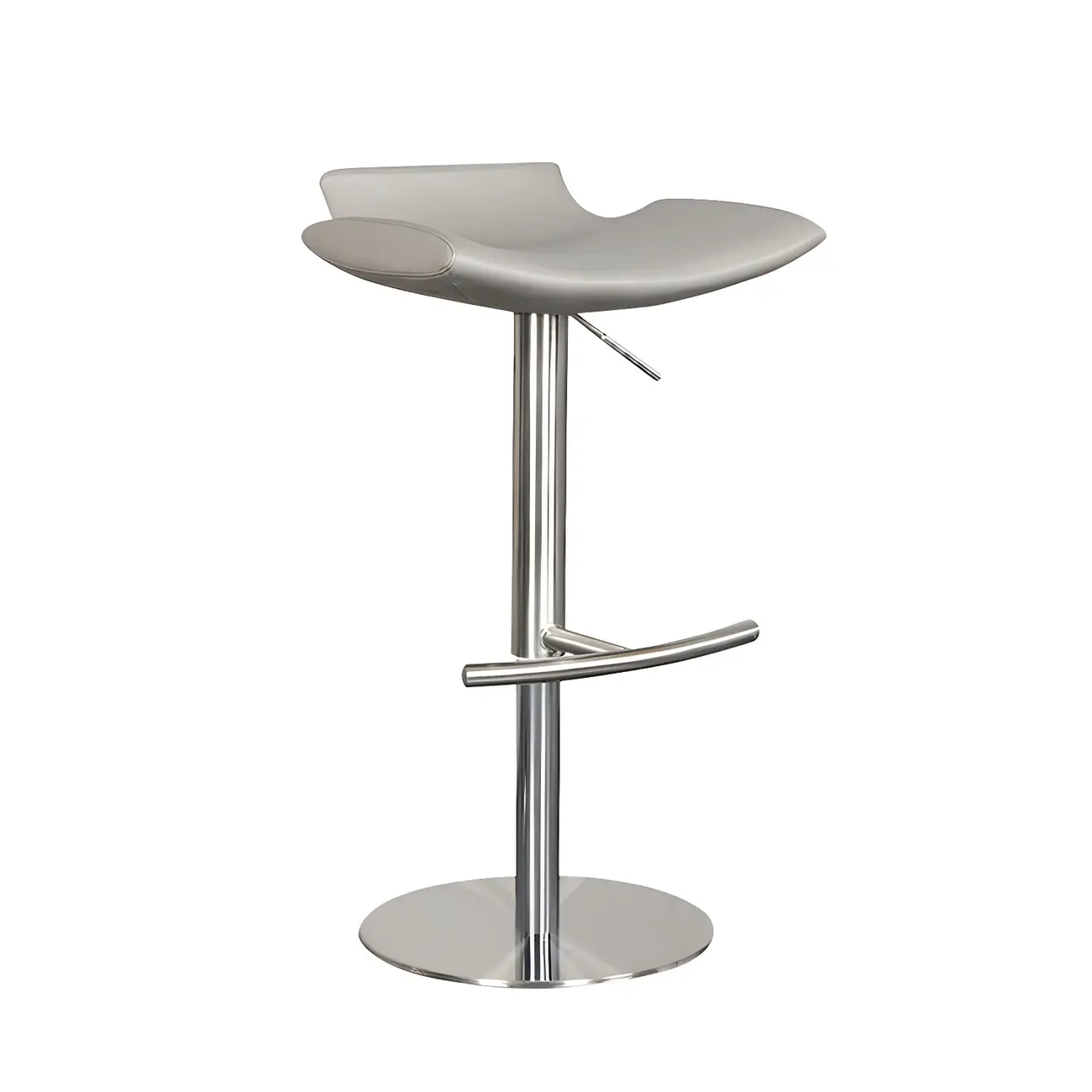 Modern Gray Swivel Metal Frame Adjustable Bar Height Stools