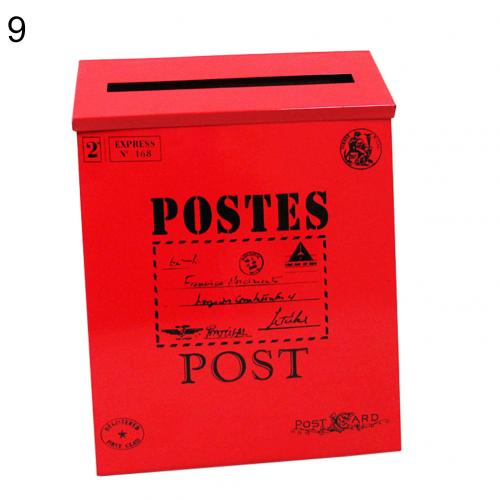 HULIANFU Retro Metal Mailboxes Wall Mounted Mail Box Mailbox Bucket Newspaper Letter Box Post Garden Decoration Garden Supplies - Deanwangkt