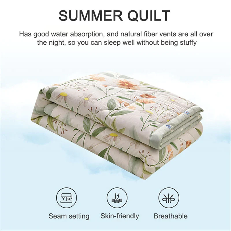 HULIANFU PEIDUO Simple Modern Air Condition Thin Blanket Summer Quilt Cotton Fluffy Plaid Blanket On The Bed Comfortable Comforter - Deanwangkt
