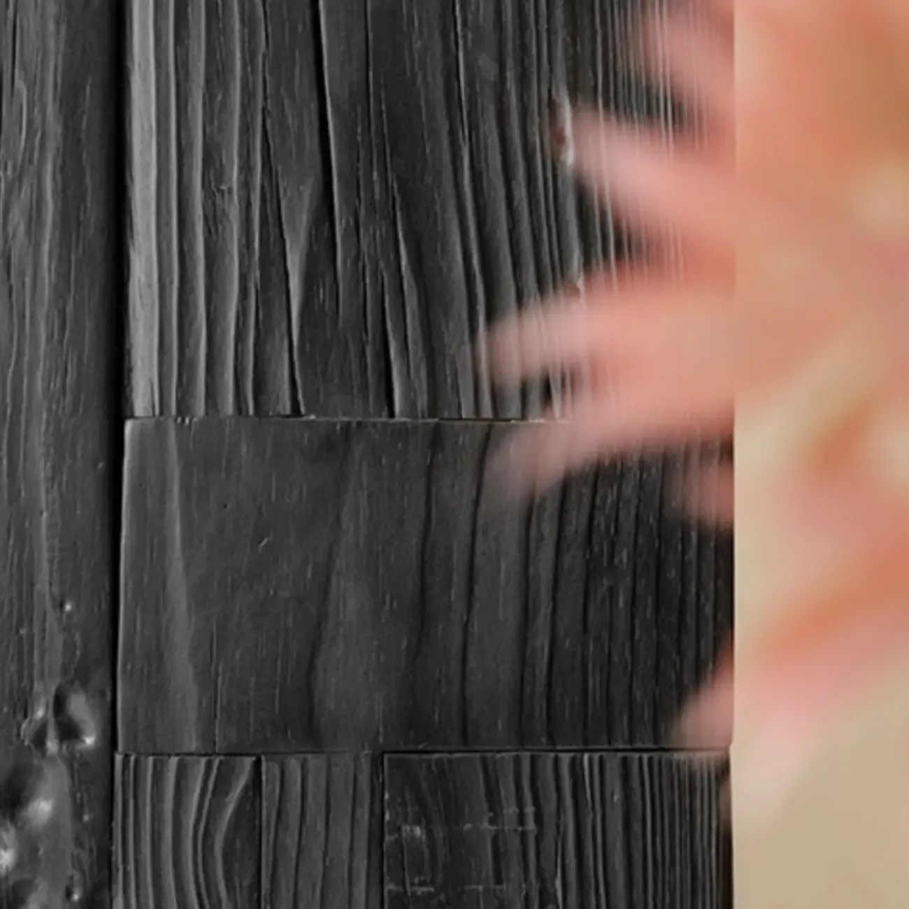 Modern Black Pine Wooden Square Stump End Table