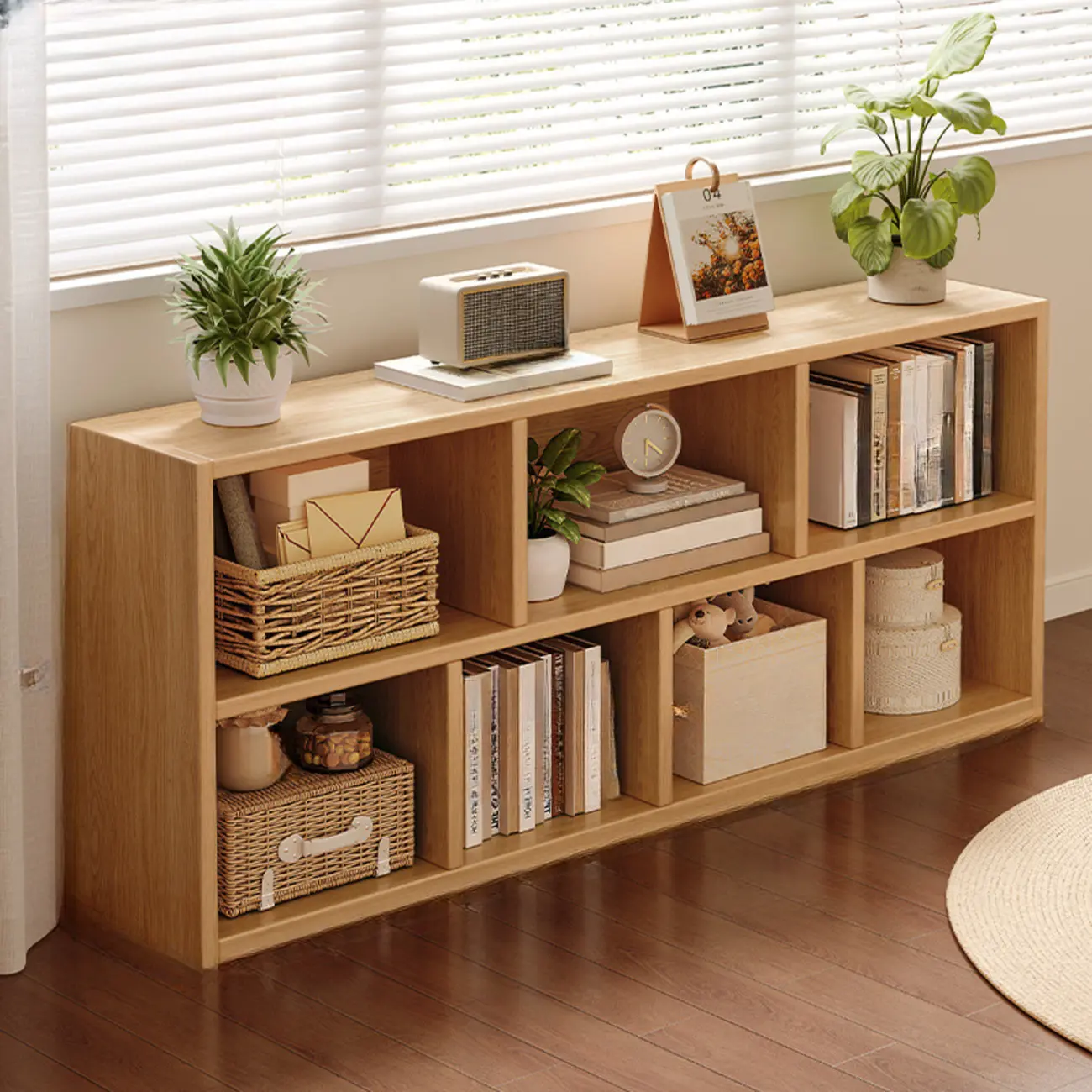 Modern Wooden Compact Bookcase Home Office Shelves