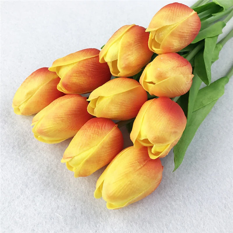 HULIANFU 2026  10PCS Artificial Flowers Garden Tulips Real Touch Flowers Tulip Bouquet Decor Mariage for Home Wedding Decorations Fake Flower - Deanwangkt