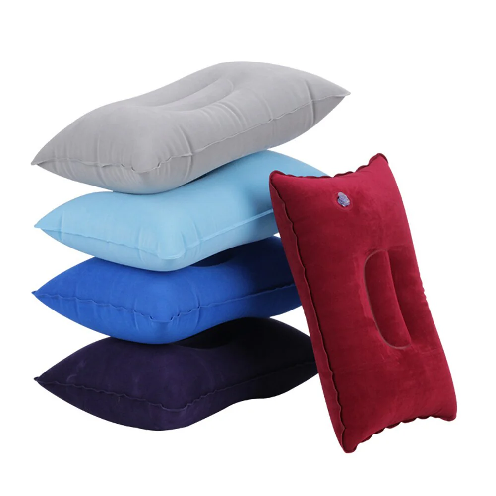 HULIANFU Ultralight Inflatable Air Pillow PVC Nylon Sleep Pillow Outdoor Camping Cushion Travel Car Backrest Airplane Head Rest Support - Deanwangkt
