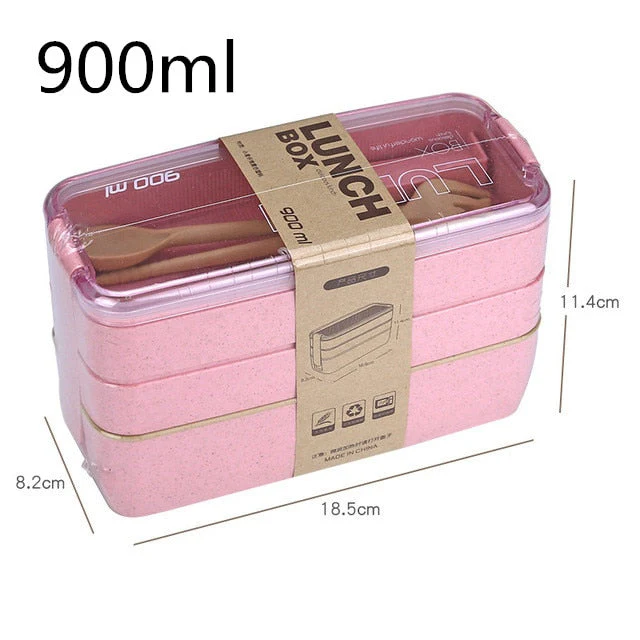 HULIANFU Lunch Box Bento Box for School Kids Office Worker 3layers Microwae Heating Lunch Container Food Storage Box - Deanwangkt
