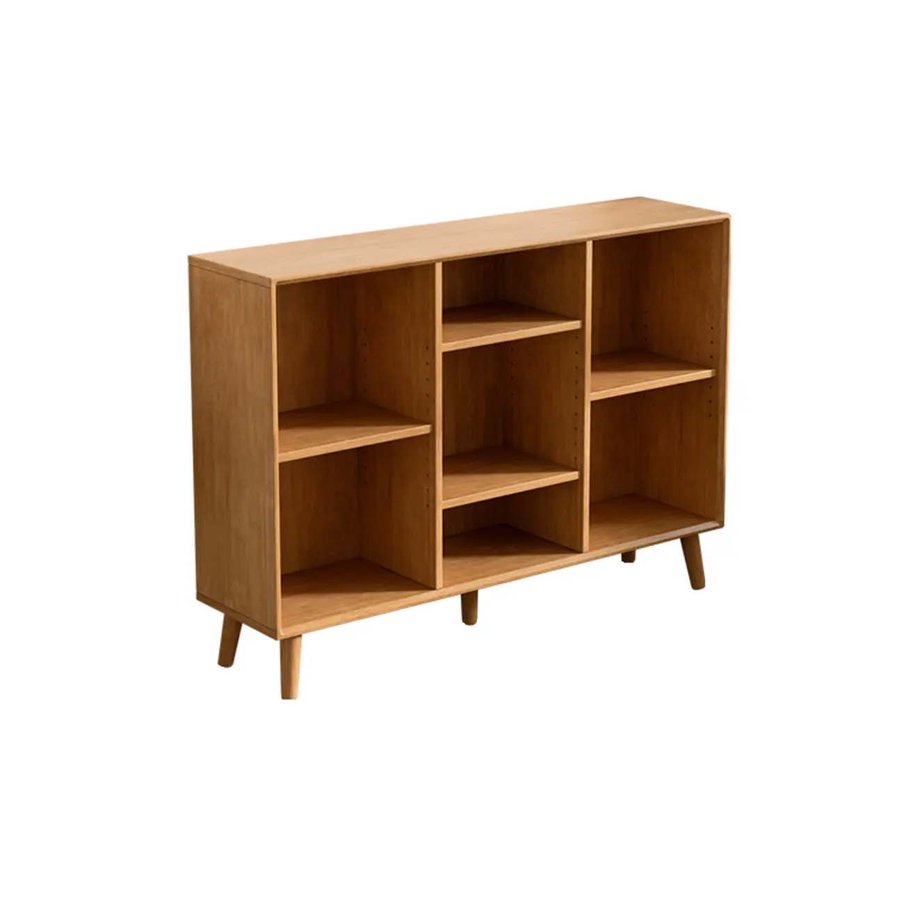 Modern Black Rubberwood Open Rectangle Bookcase