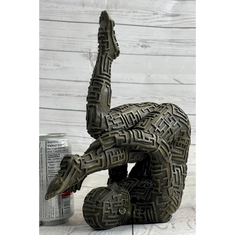 Abstract Modern Art Yoga Exercise Bronze Statue Sculpture Figurine By Dali Decor