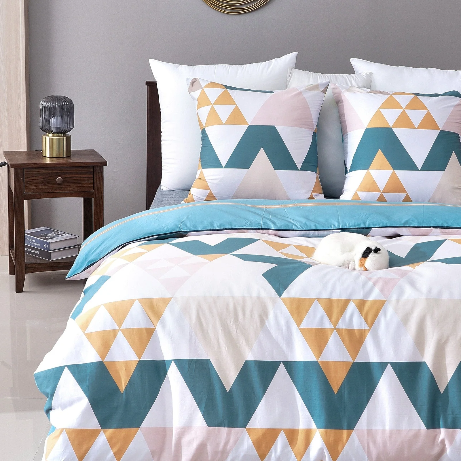 HULIANFU Topfinel Bedding Sets 100%Pure Cotton Soft Comforter Pattern Duvet Cover Pillow Shams Bedding Cover Double Single 3 PCS Bed Set - Deanwangkt
