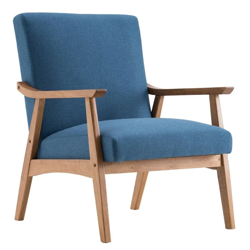 Home Comfort Mid Century Modern Wood Frame Accent Chair