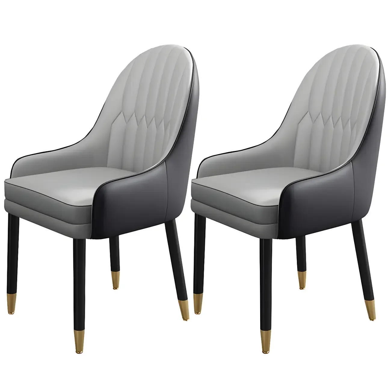 Modern Leather Upholstered Dining Chair with Arms