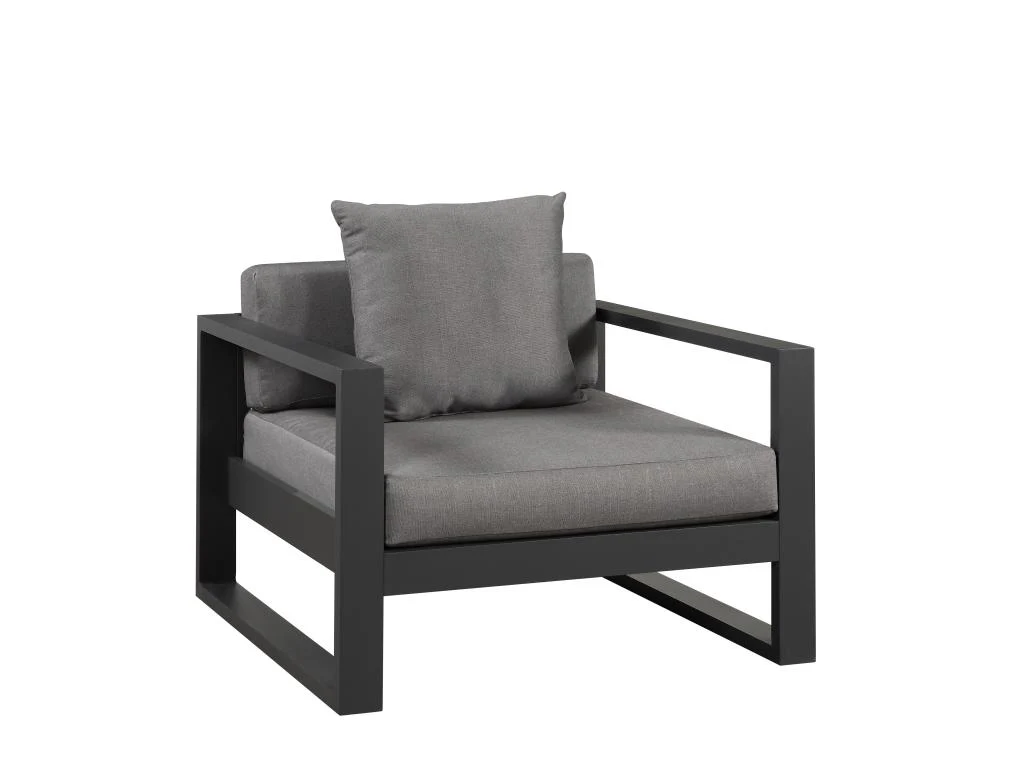 Rattan Armchair - Gris anthracite