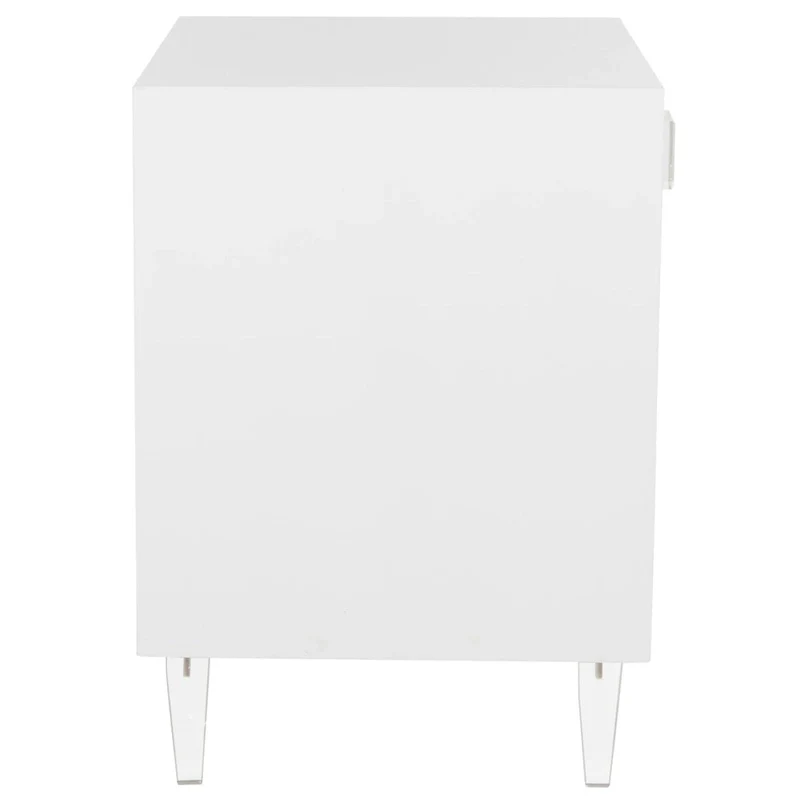 Couture Myrthe Eglomise Side Table- White - 24 W x 18 L x 25 H - 24Wx18Dx25H