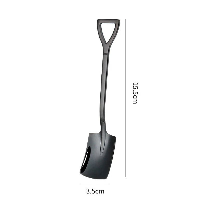 HULIANFU Shovel Spoon Stainless Steel Teaspoon For Coffee Spoon Fruit Ice Cream Dessert Scoop Kitchen Accessories Wedding Christmas Gift - Deanwangkt