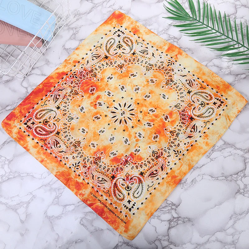 HULIANFU Tie Dye Bandana Cotton Paisley Bandanas Headbands Cowboy Handkerchiefs for Men and Women Colorful Hip-Hop Cycling Outdoor - Deanwangkt