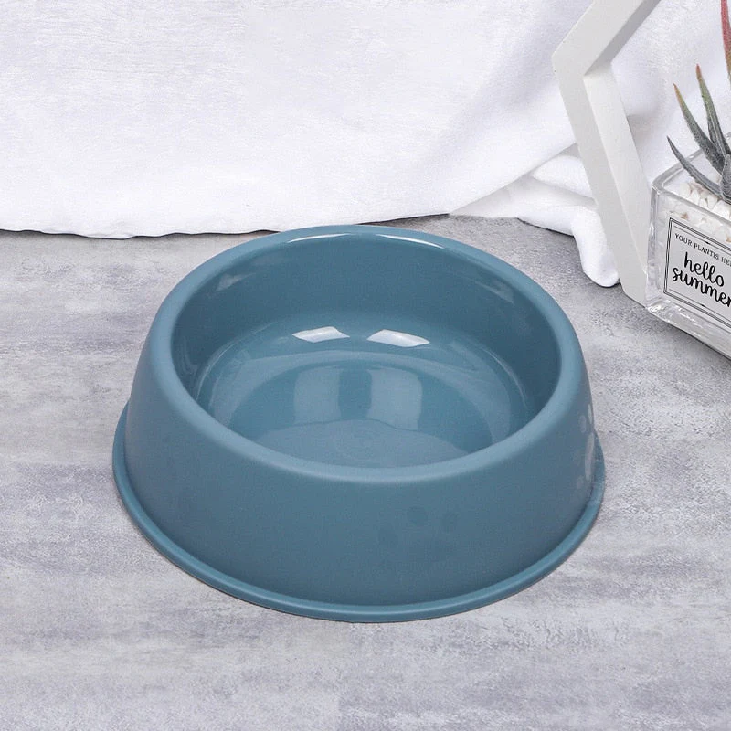 HULIANFU Pet Single Bowl PP Frosted Footprint Puppy Drinker Feeder Cat&Dog Food Bowls Lightweight Non-slip Feeding Dish Pets Accessories - Deanwangkt