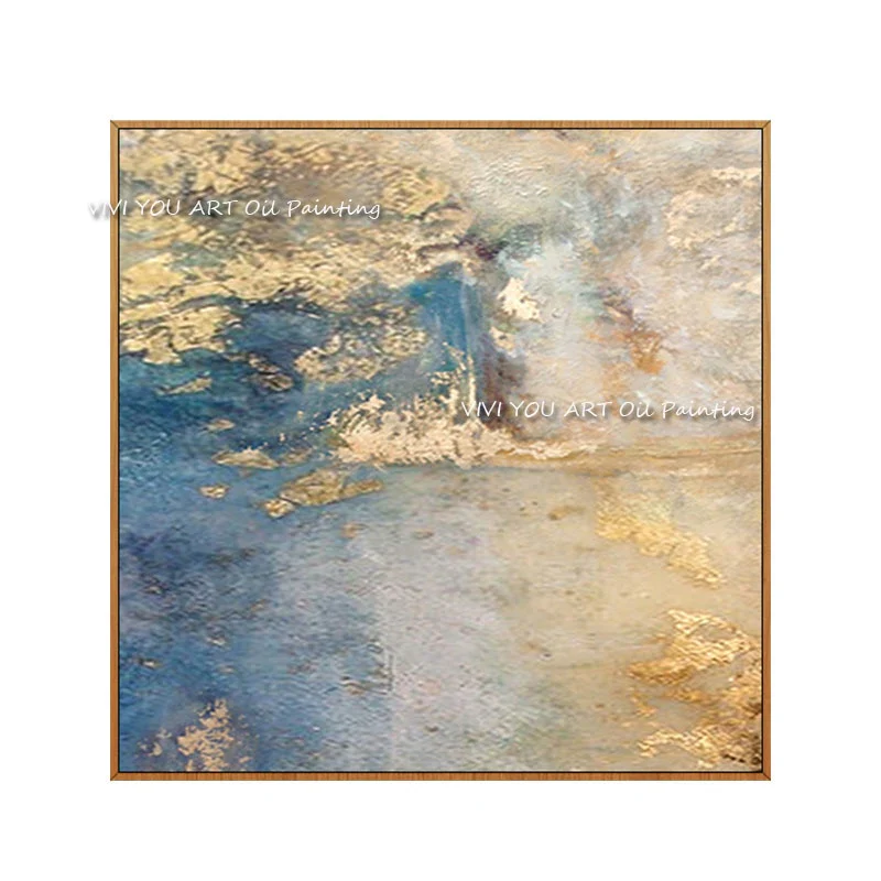 HULIANFU New Design High Quality Hand-painted Modern Golden Oil Painting on Canvas Modern Art Oil Painting for All Kinds of Wall Decor - Deanwangkt