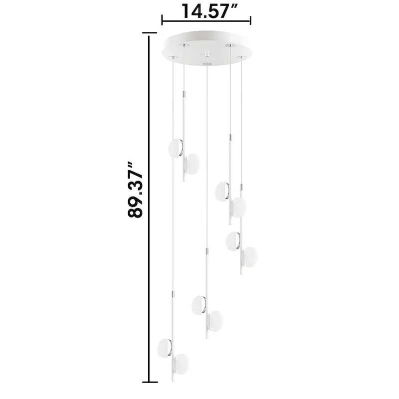 Eglo USA Olindra 10-Light LED Cascade Pendant with White and Chrome Finish