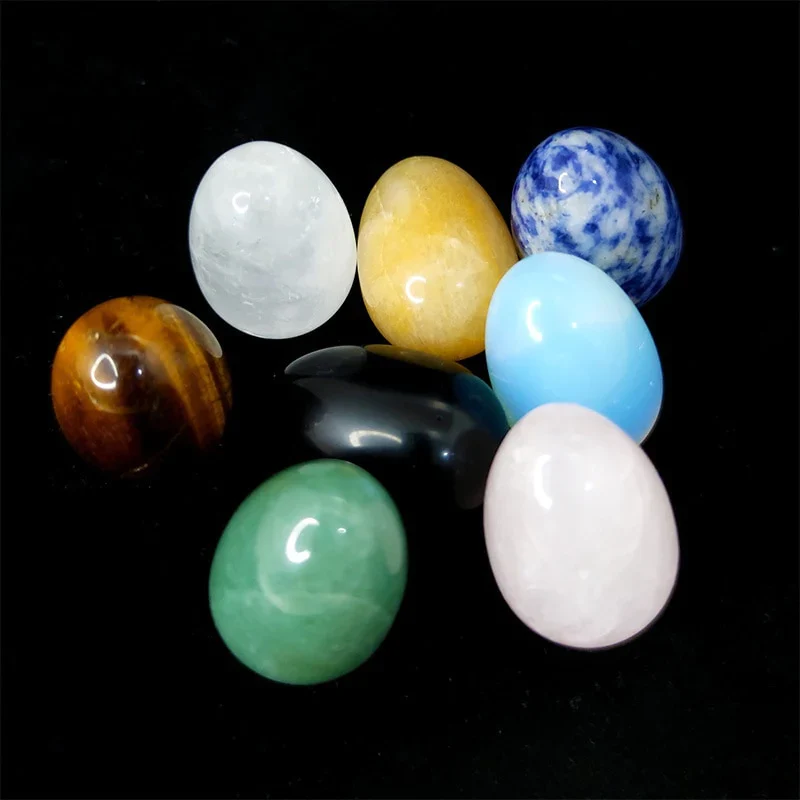 HULIANFU Natural Crystal Stone Egg Polished Agate Quartz Obsidian Minerale Jewelry Transfer Home Decoration Healing Craft DIY Gift Toy - Deanwangkt