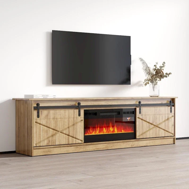 Granero BL-EF Electric Fireplace 79 TV Stand